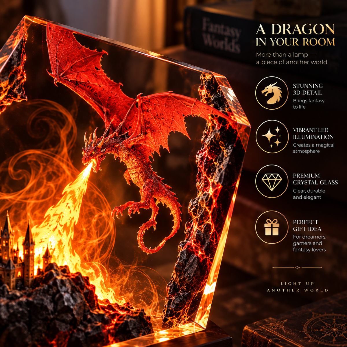 Fire Dragon Halloween Lamp By Elfero