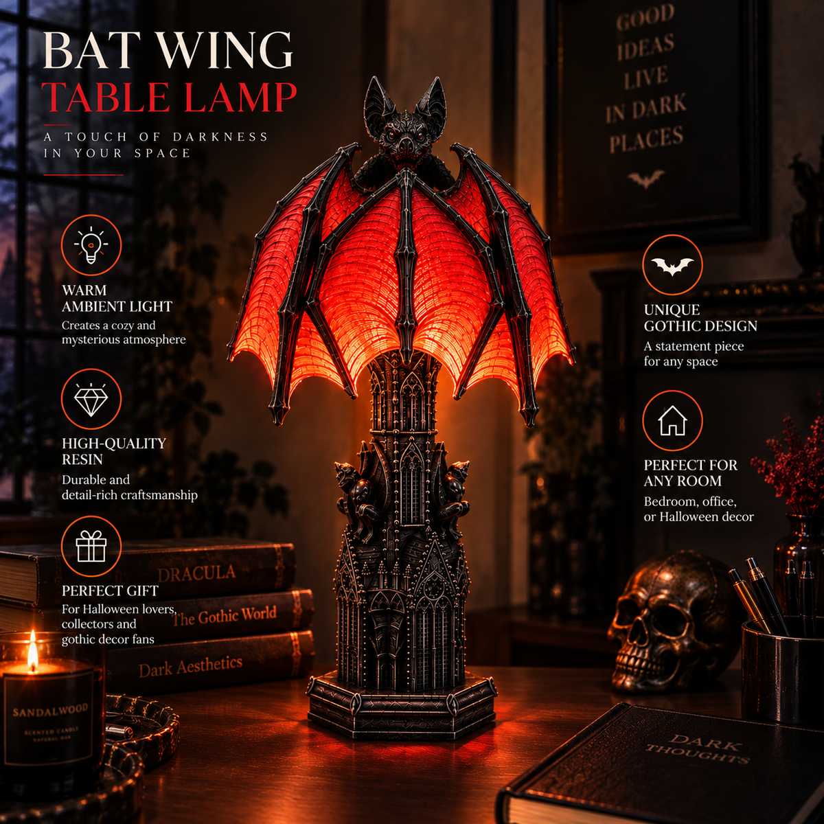 Bat Halloween Lamp By Elfero