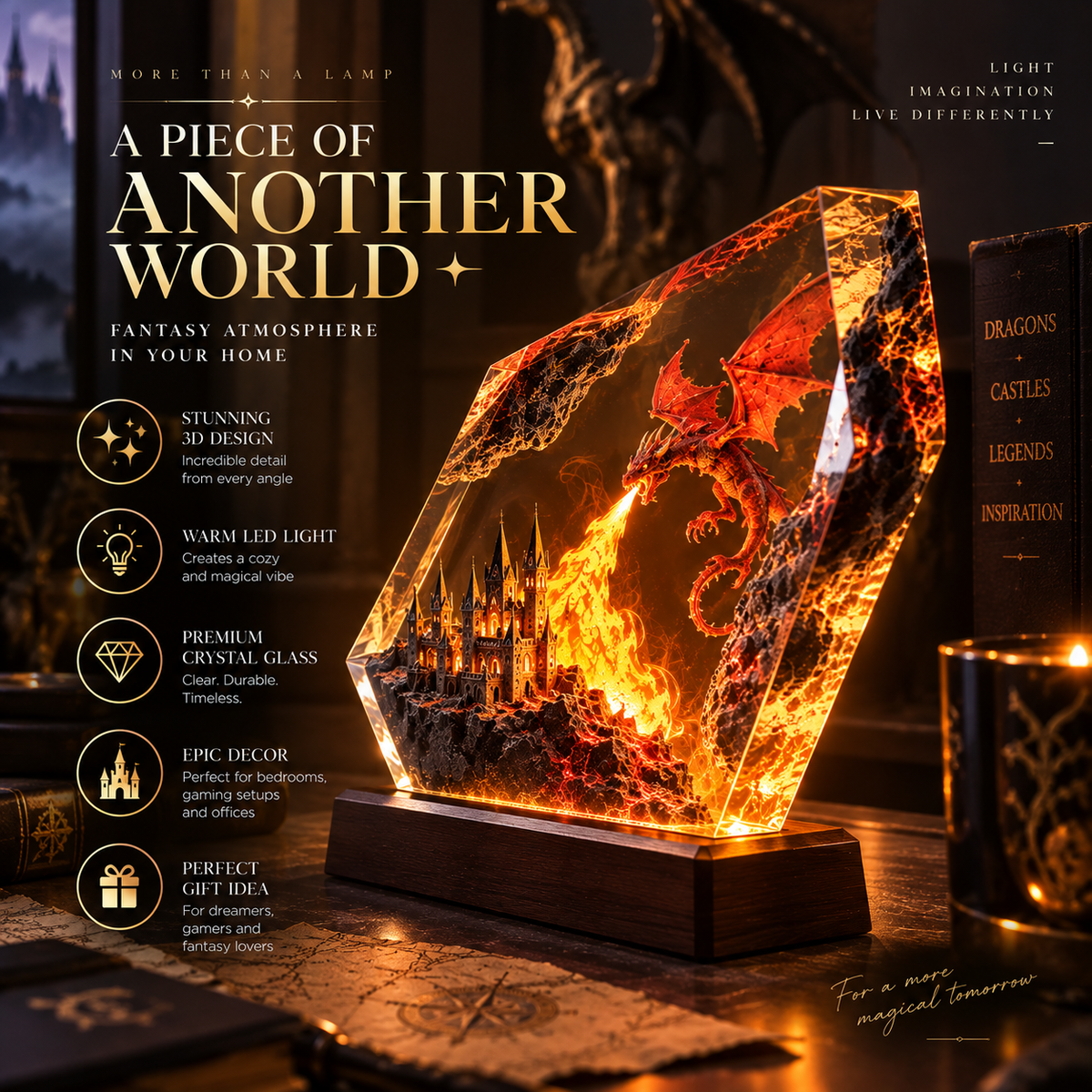 Fire Dragon Halloween Lamp By Elfero