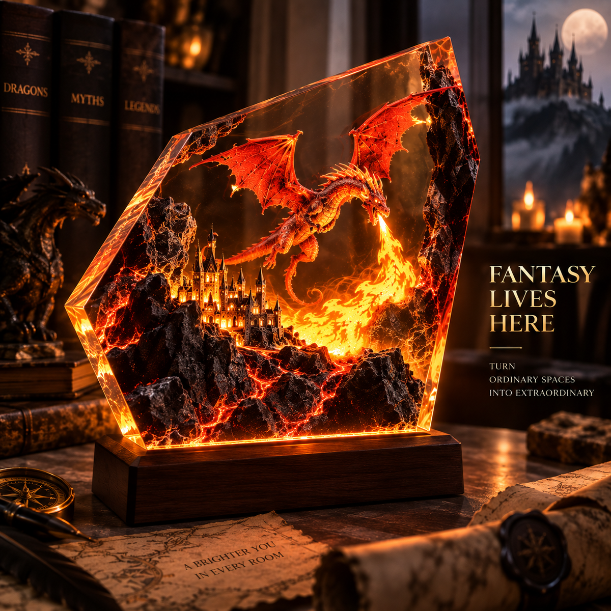 Fire Dragon Halloween Lamp By Elfero