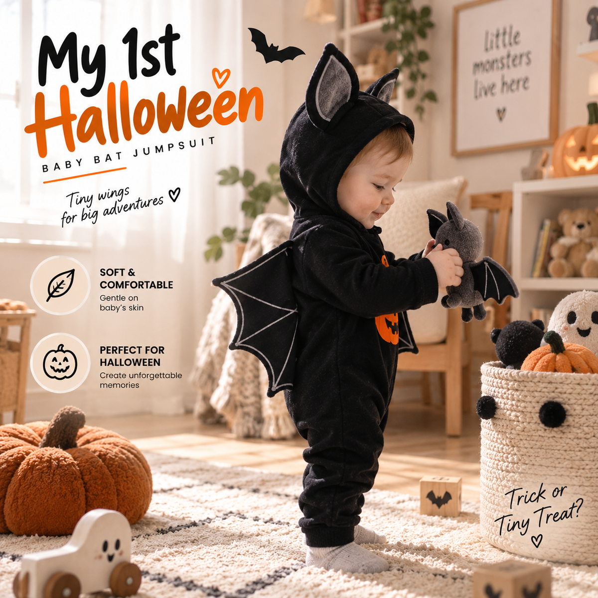 Baby Halloween Bat Costume By Elfero