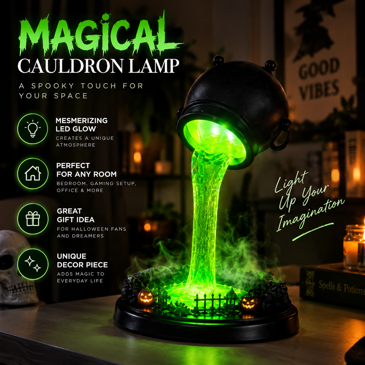 Witch Cauldron Lamp By Elfero