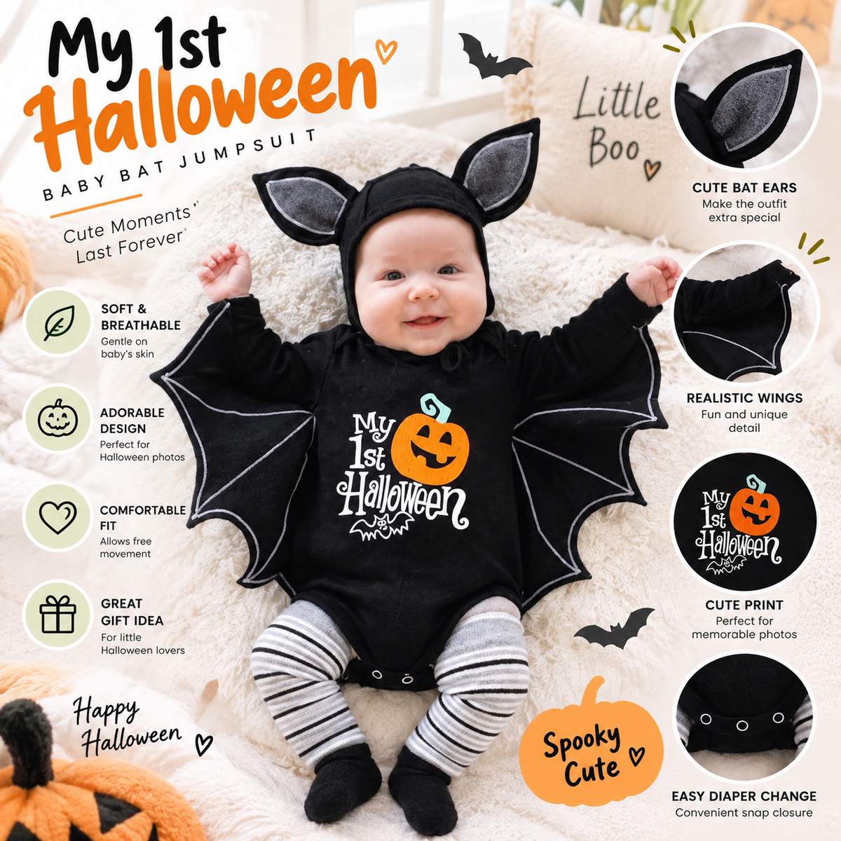 Baby Halloween Bat Costume By Elfero